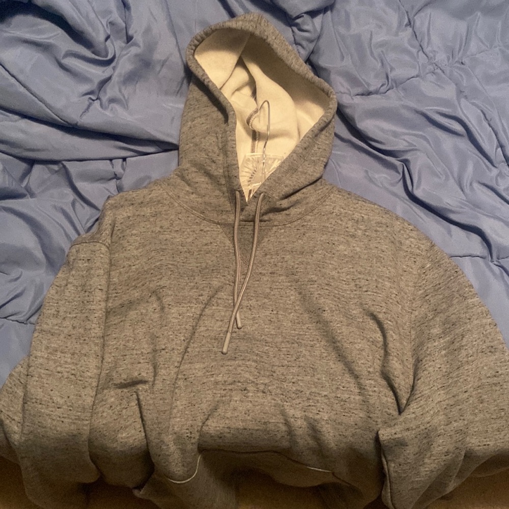 Gray hoodie with white soft interior